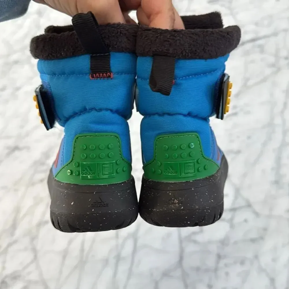Adidas x LEGO Winterplay Winter Boots Shock Blue Red Sz 7